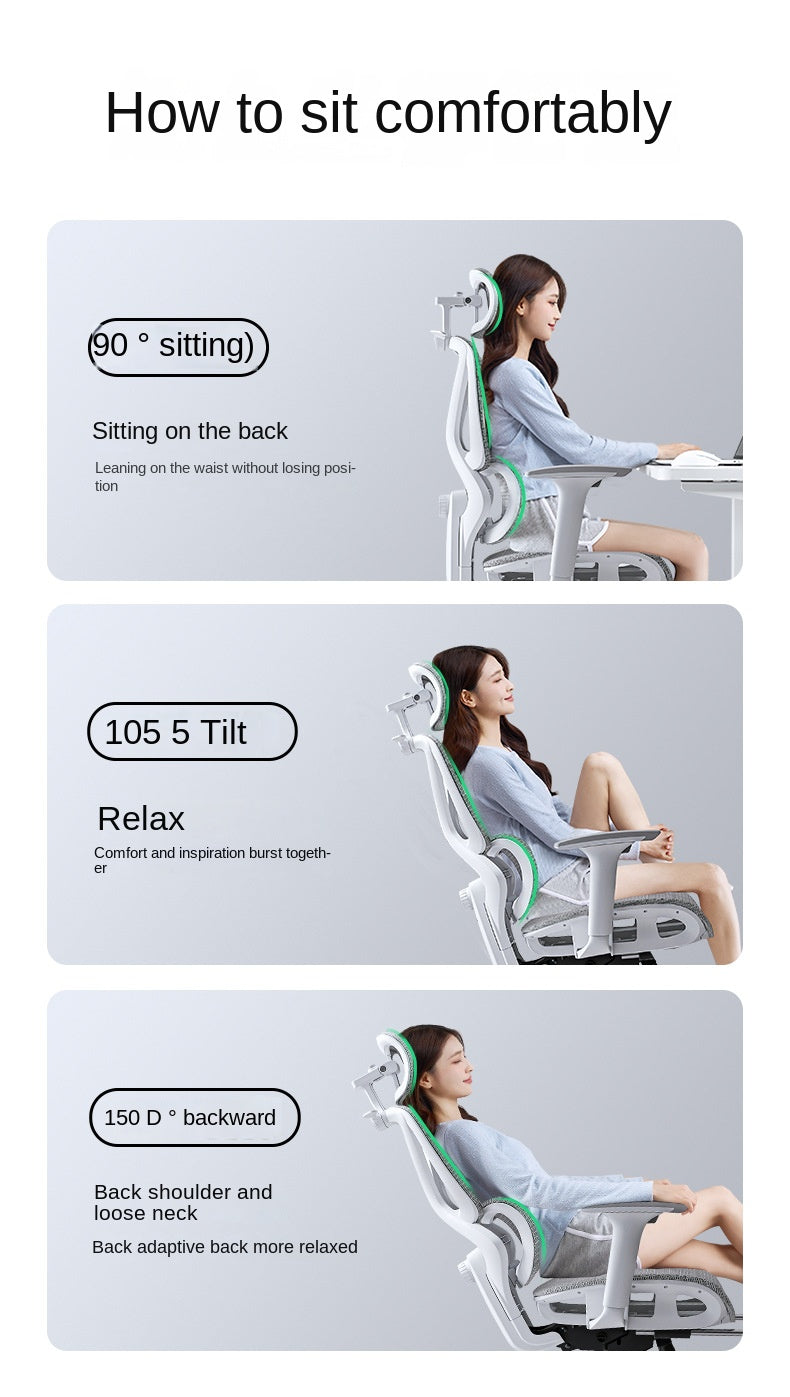 UVR Reclinable Boss Chair Sedentary Comfort Mesh Staff Sedentary Comfort Ergonomic Design Backrest Stool Game Office Chair