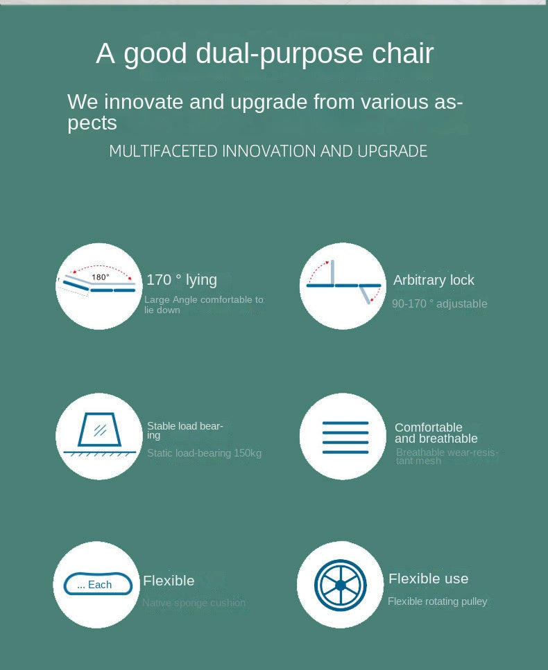 UVR Gaming Computer Chair Sedentary Not Tired Mesh Staff Chair Lift Rotating Reclining Boss Chair with Footrest Office Chair