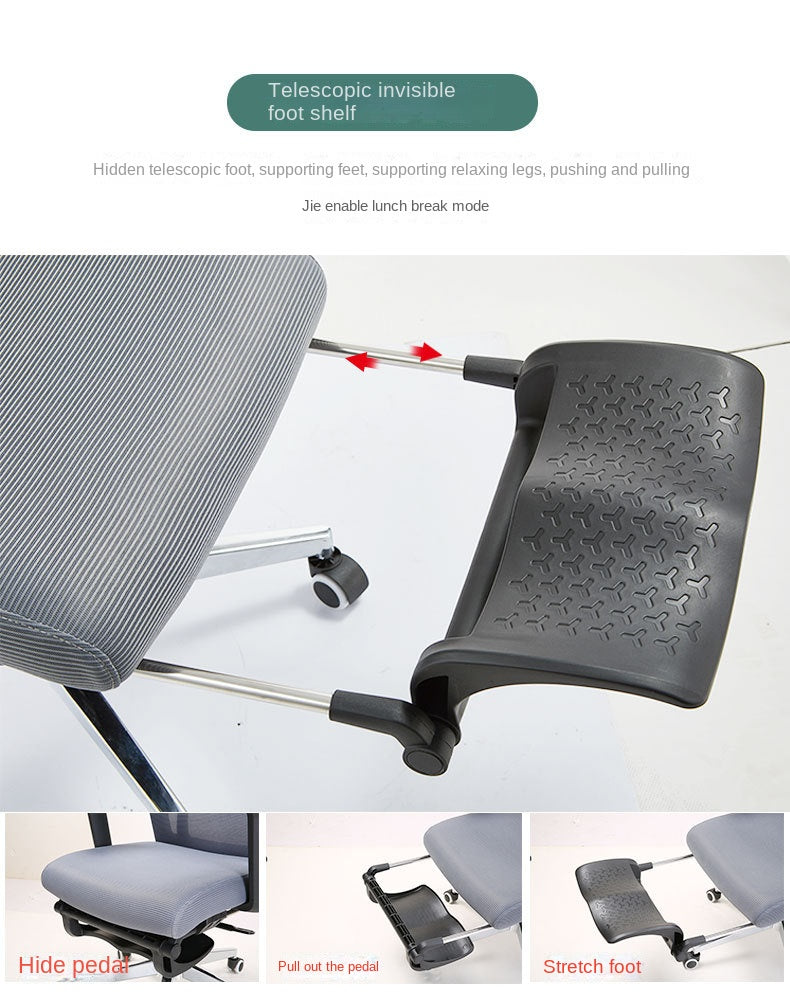 UVR Gaming Computer Chair Sedentary Not Tired Mesh Staff Chair Lift Rotating Reclining Boss Chair with Footrest Office Chair