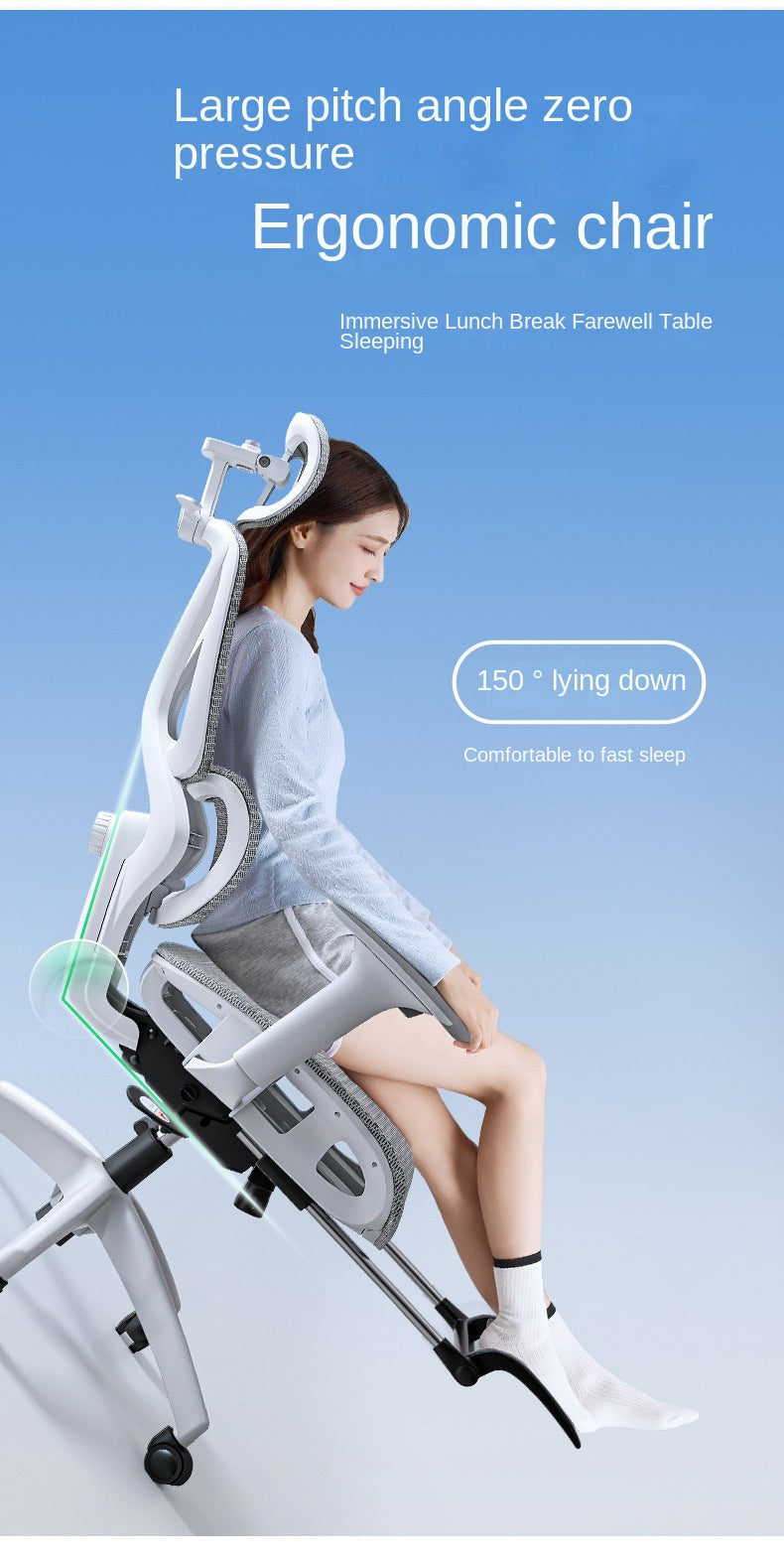 UVR Reclinable Boss Chair Sedentary Comfort Mesh Staff Sedentary Comfort Ergonomic Design Backrest Stool Game Office Chair