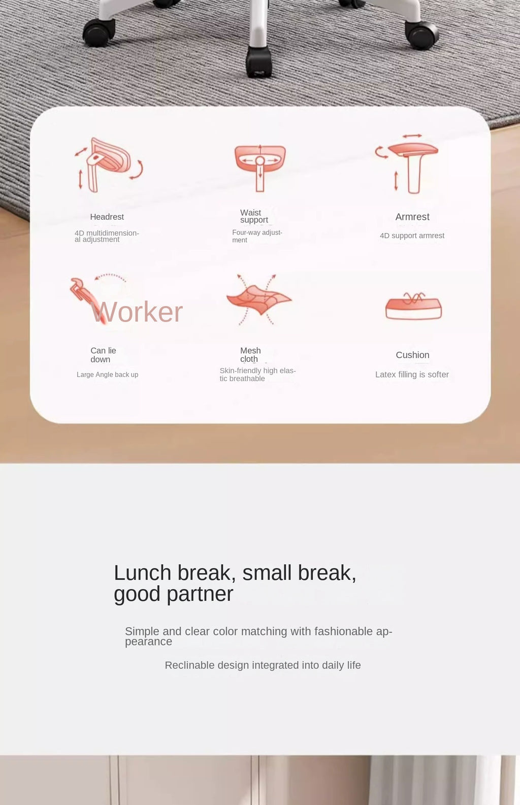 UVR Gaming Computer Chair Sitting Comfort Reclining Boss Chair Breathable Mesh Staff Chair Ergonomic Design Office Chair