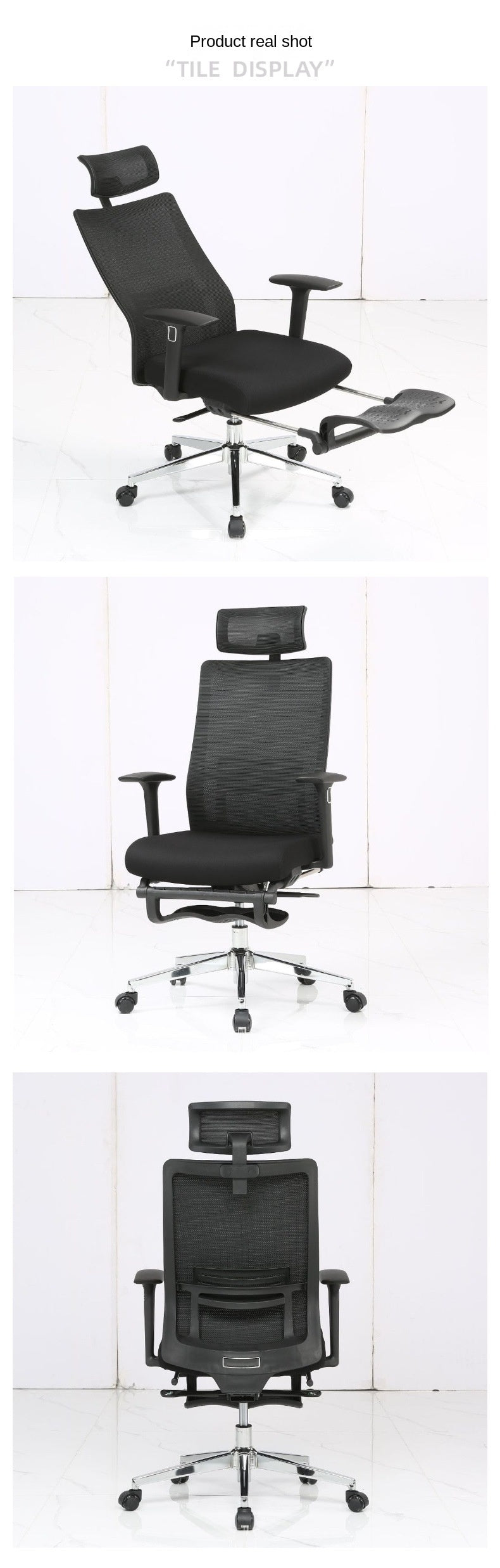UVR Gaming Computer Chair Sedentary Not Tired Mesh Staff Chair Lift Rotating Reclining Boss Chair with Footrest Office Chair