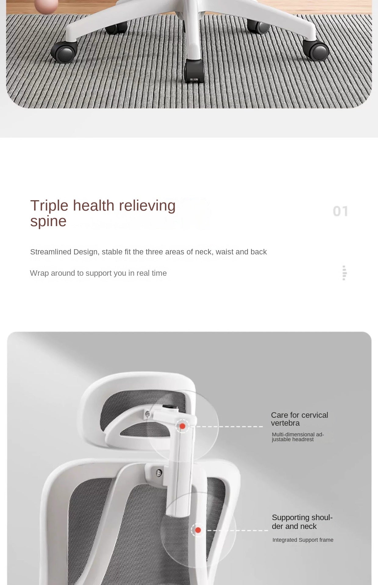 UVR Gaming Computer Chair Sitting Comfort Reclining Boss Chair Breathable Mesh Staff Chair Ergonomic Design Office Chair