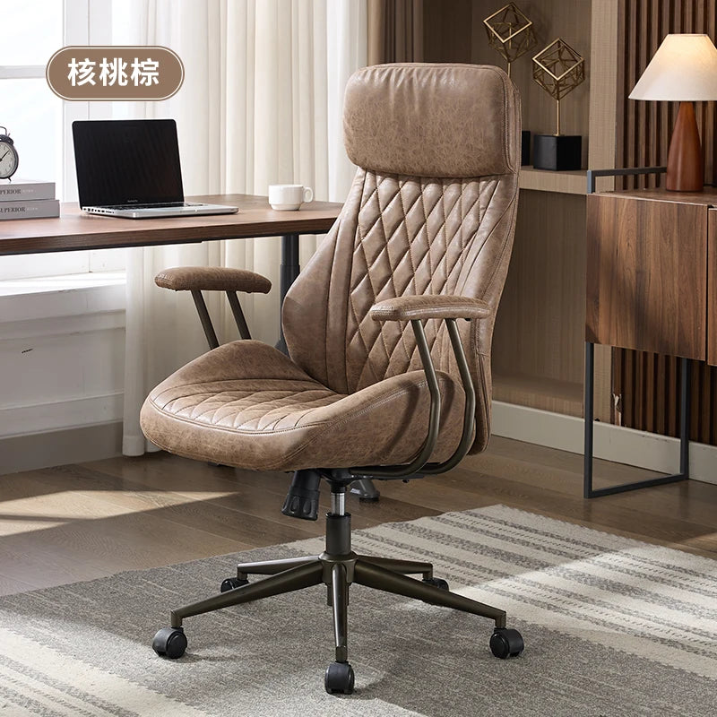 Boss Chair American Suede Office Chair with Steel Feet Adjustable Height And Backrest Swivel Simple for Home Or Office Use