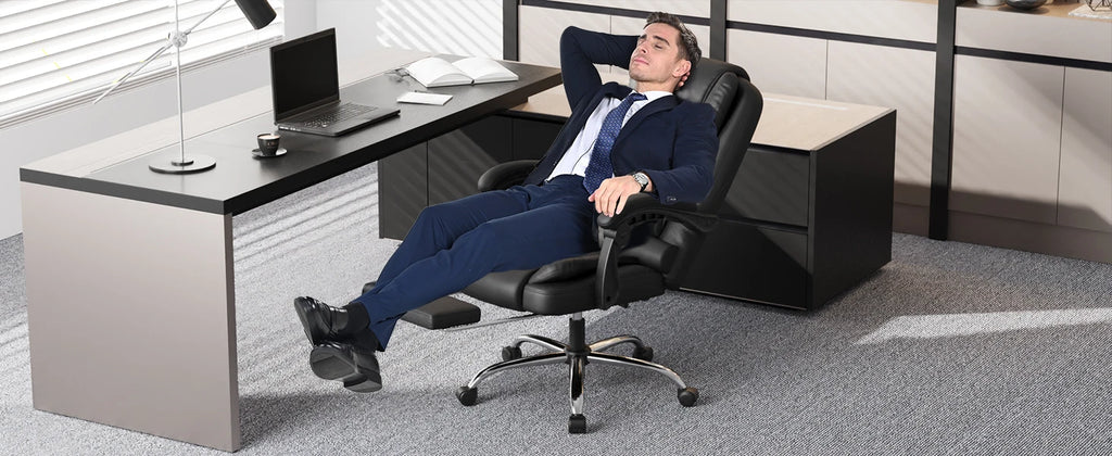 naspaluro Executive Office Chair Footrest High Back Desk Chair Ergonomic Recliner Computer Chair Gaming Chair Duty for Home