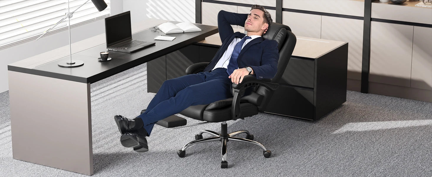 naspaluro Executive Office Chair Footrest High Back Desk Chair Ergonomic Recliner Computer Chair Gaming Chair Duty for Home