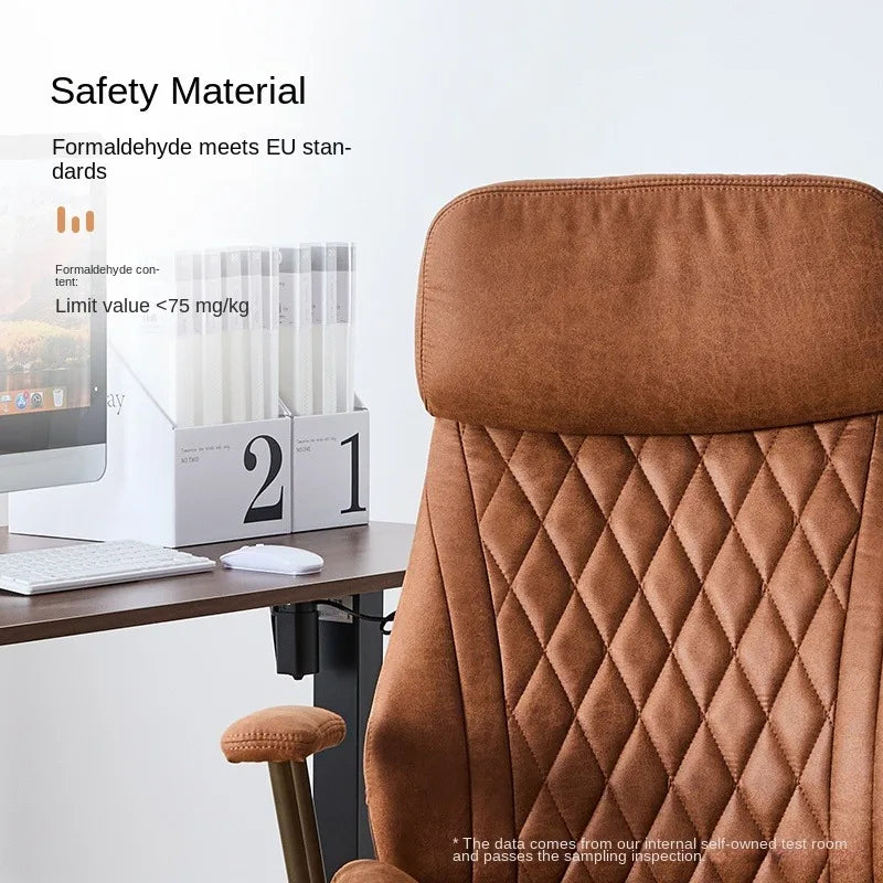 Boss Chair American Suede Office Chair with Steel Feet Adjustable Height And Backrest Swivel Simple for Home Or Office Use