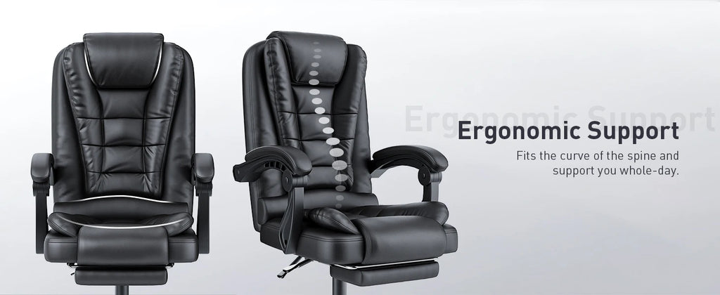 naspaluro Executive Office Chair Footrest High Back Desk Chair Ergonomic Recliner Computer Chair Gaming Chair Duty for Home