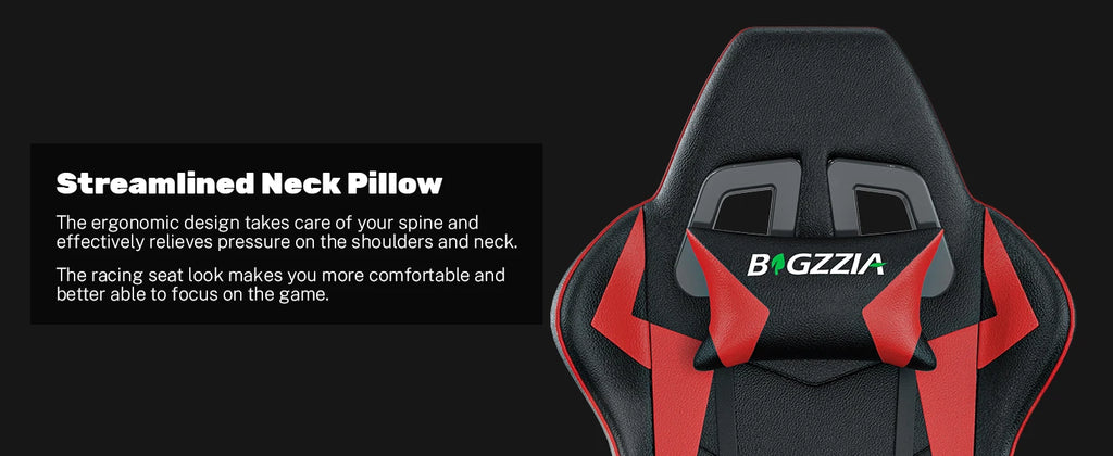 bigzzia Gaming Chair Office Chair Desk Chair Swivel Heavy Duty Chair Ergonomic Design with Cushion and Reclining Back Support