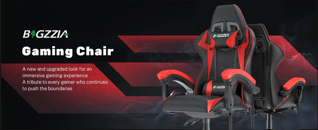 bigzzia Gaming Chair Office Chair Desk Chair Swivel Heavy Duty Chair Ergonomic Design with Cushion and Reclining Back Support