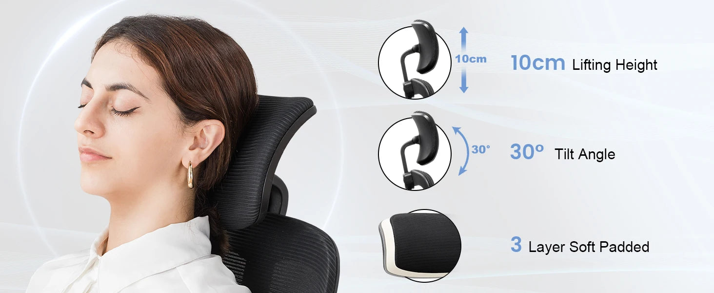 COMHOMA Office Chair with Flip-up Armrests, Ergonomic Office Desk Chair with Lumbar Support Height Adjustable Desk Chair