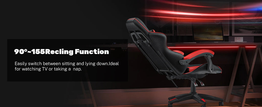 bigzzia Gaming Chair Office Chair Desk Chair Swivel Heavy Duty Chair Ergonomic Design with Cushion and Reclining Back Support