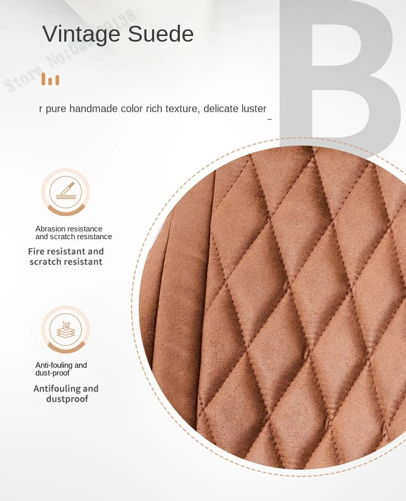 Boss Chair American Suede Office Chair with Steel Feet Adjustable Height And Backrest Swivel Simple for Home Or Office Use