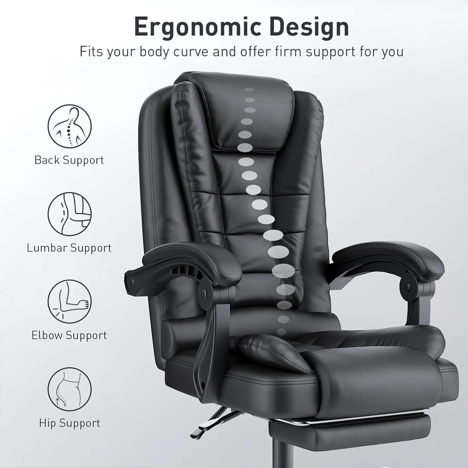 naspaluro Executive Office Chair Footrest High Back Desk Chair Ergonomic Recliner Computer Chair Gaming Chair Duty for Home