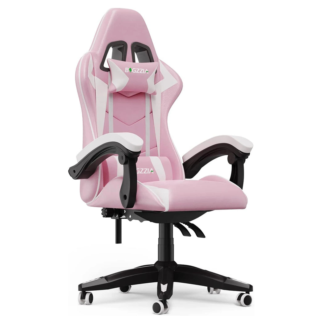 bigzzia Gaming Chair Office Chair Desk Chair Swivel Heavy Duty Chair Ergonomic Design with Cushion and Reclining Back Support