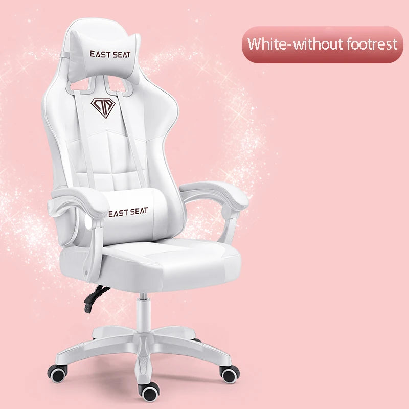 Fashion New Pink Computer Chair Office Home Girls Bedroom Lift Chair Rotating Gaming Chair Anchor Live Game Chair Reclining