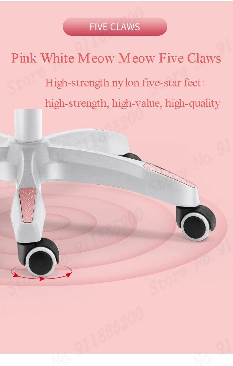 Fashion New Pink Computer Chair Office Home Girls Bedroom Lift Chair Rotating Gaming Chair Anchor Live Game Chair Reclining