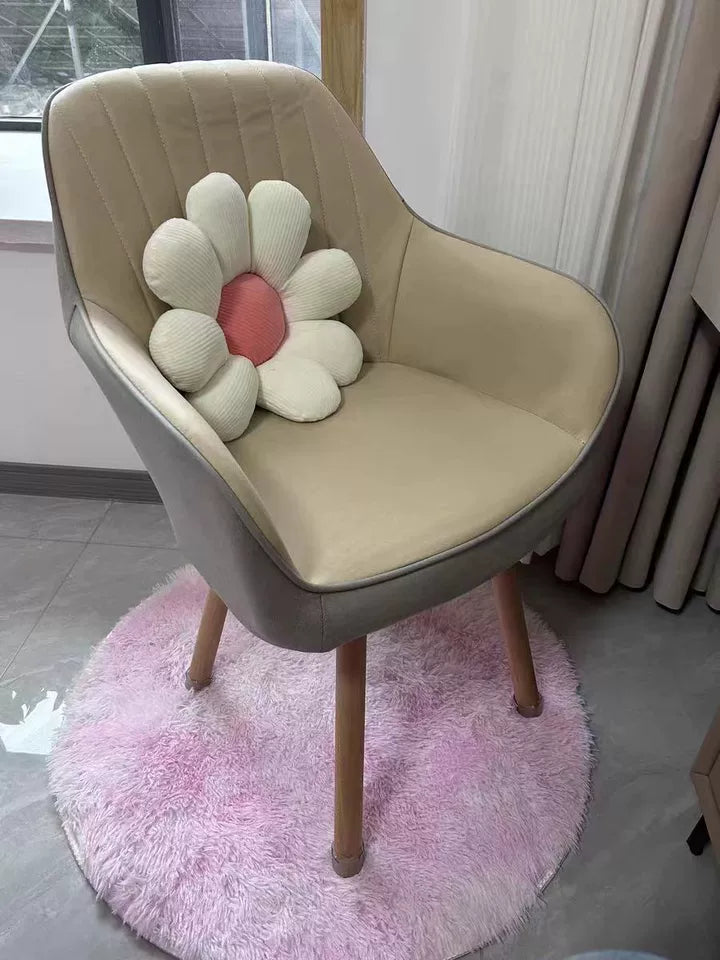 Prolonged Sitting Chair Comfortable Computer Seat Leather Backrest Chair Makeup Stool for Dormitory Study Versatile Seating