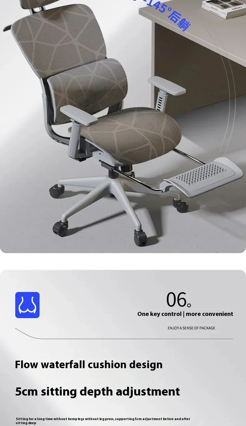 Ergonomic Office Chair Gaming Computer 3D Armchair Armrests Headrest Chair Lift High Back Sillas Gaming Foot Pedals Furniture