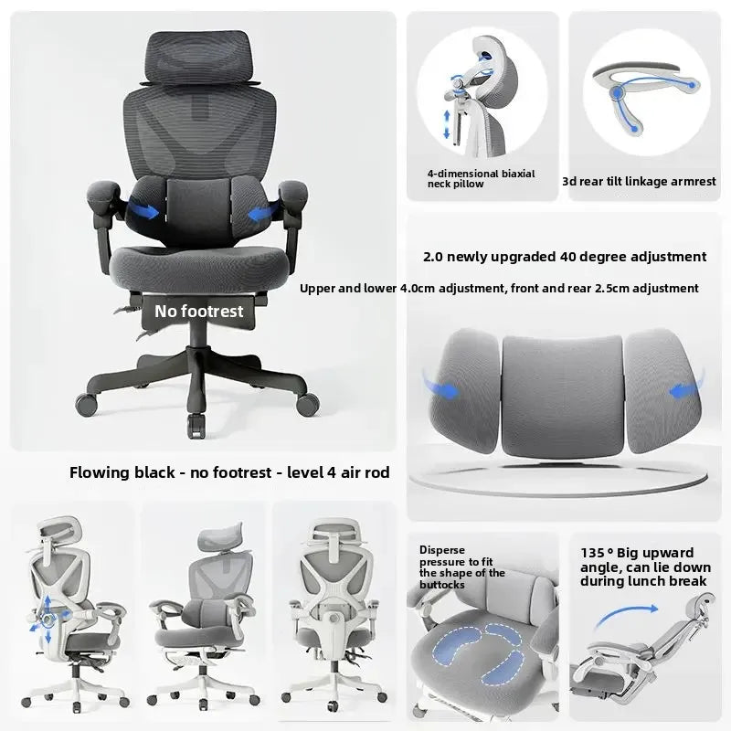 Comfortable Ergonomic Chair for Home Office Gaming with Lumbar Support Recline