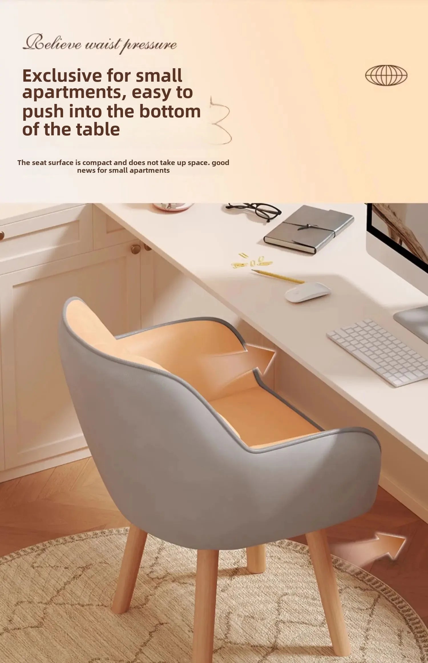 Prolonged Sitting Chair Comfortable Computer Seat Leather Backrest Chair Makeup Stool for Dormitory Study Versatile Seating