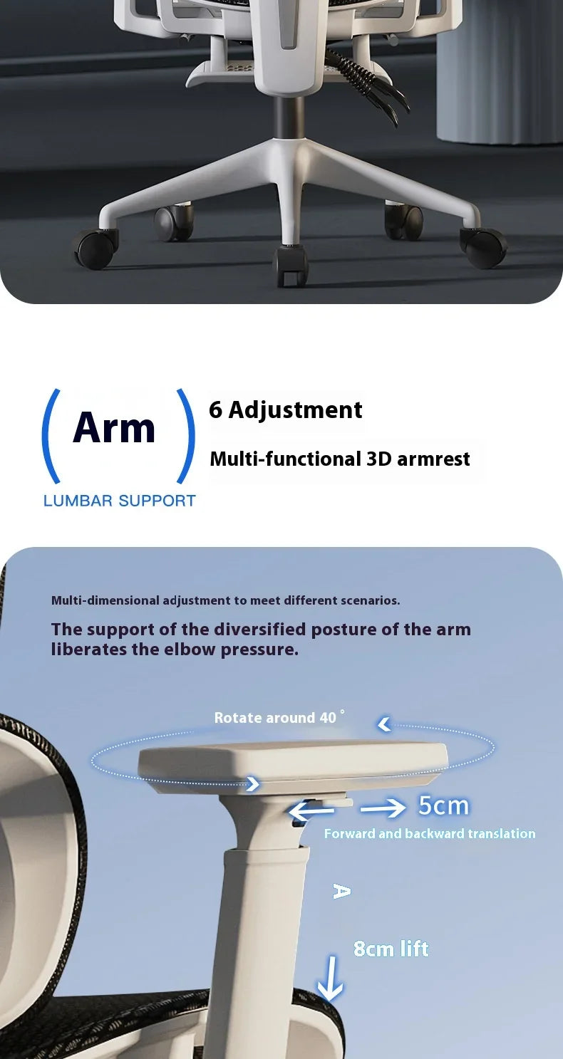 Ergonomic Chair Dresser Back Support Computer Gaming Chairs Wheels Massage Foot Rest Adjustable Sedia Da Ufficio Furniture