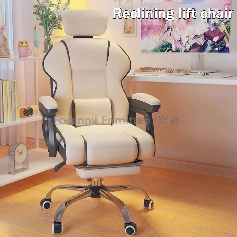 Ergonomic Soft Leather Gamer Desk Chair for Home Adjustable Gaming Chair with Headrest Modern Lumbar Support Office Swivel Chair