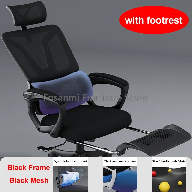 Ergonomic Office Computer Swivel Chair with Lumbar Support Reclining Adjustable Gamer with Comfort Headrest Desk Chairs for Home