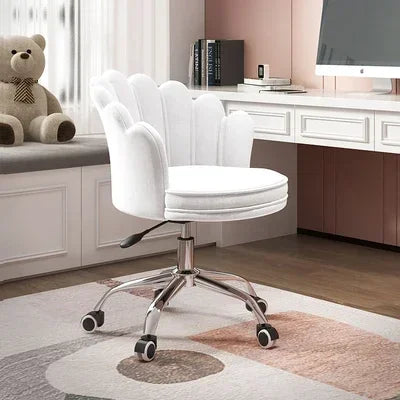 Nordic Female Anchor Chair Rotatable Home Office Chair Lovely Pink Bedroom Desk Chair with Adjustable Lift Stylish Furniture