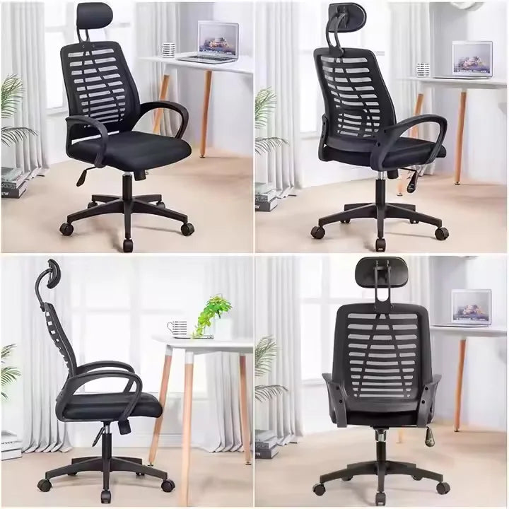 Modern Style Ergonomic Computer Chair Foldable Mesh for Space Saving for Small Home Office Apartments Revolving Leather Foam
