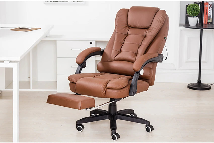 Office Boss Chair Ergonomic Computer Gaming Chair Internet Cafe Seat Household Reclining Seven-point massage Chair With Footrest