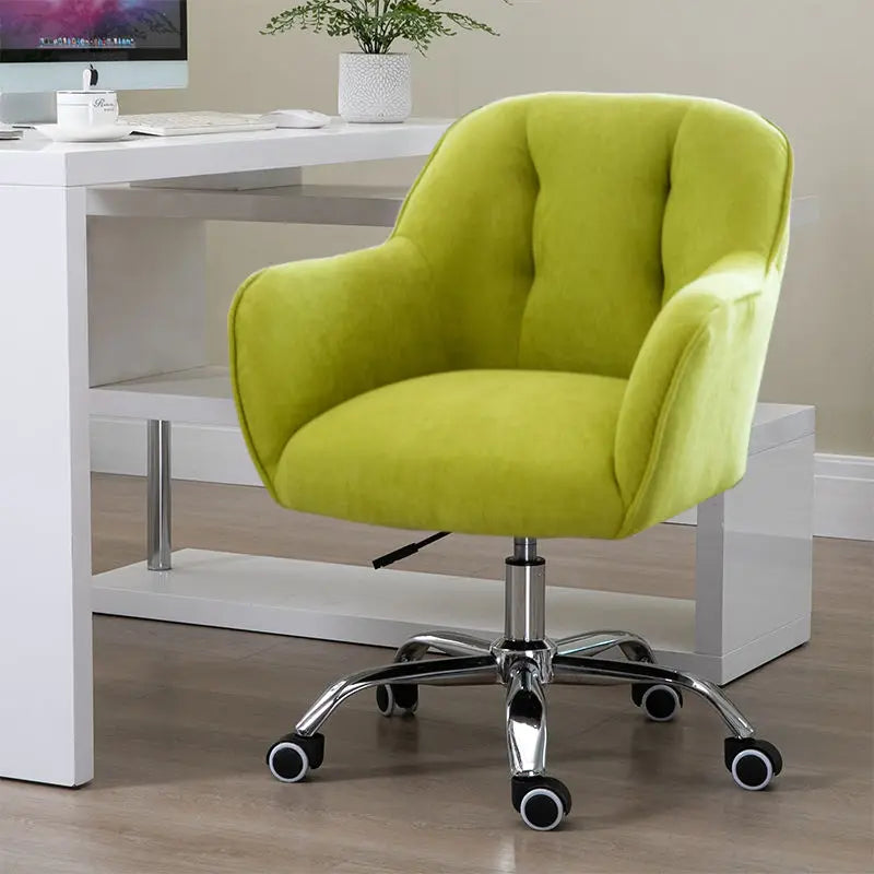 MOMO Scandinavian Simple Small Computer Chair Sedentary Fabric Backrest Chair Study Office Swivel Chair Can Lift Household Chair