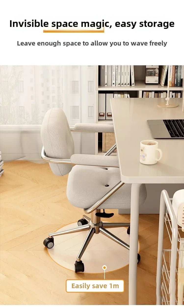 Chair Home Comfortable Sedentary Study Office Chair Bedroom Light Luxury Makeup Chair Simple Lifting Desk Computer Chair