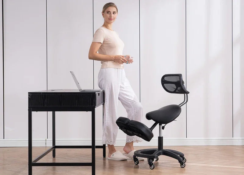 Ergonomic Kneeling Chair for Home Office Swivel Lift Student Study Stool Computer Task Chair to Improve Sitting Posture