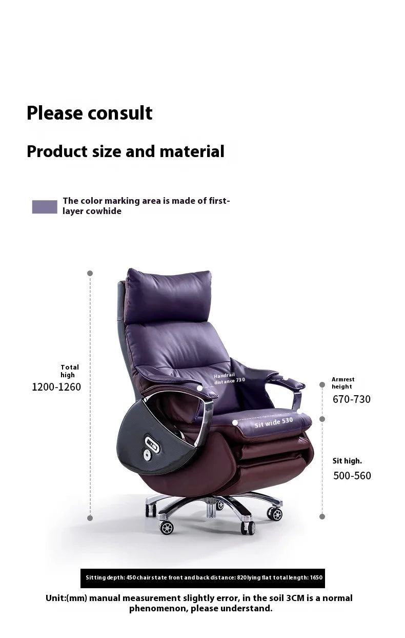 Leather Modern Office Chairs Makeup Boss Recliner Massage Computer Chair Autofull Ergonomic Silla Oficina School Furniture