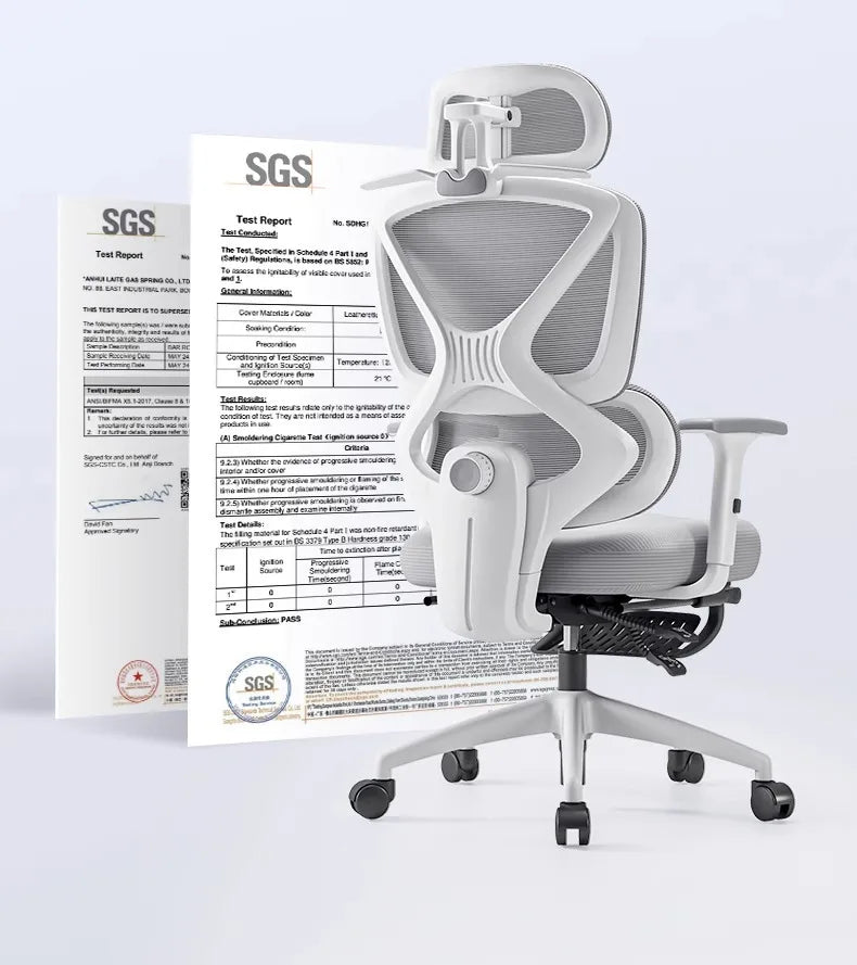 Gaming Chair Footrest Adjustable Office Ergonomic 3D Lumbar Design Breathable Mesh Layered Sponge Silla De Escritorio