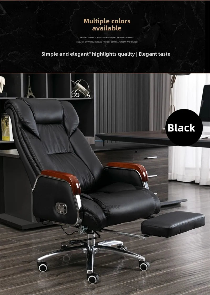 Comfortable Leather Back Boss Chair for Office Furniture Nordic Leisure Swivel Office Chairs Simple Student Computer Gamer Chair