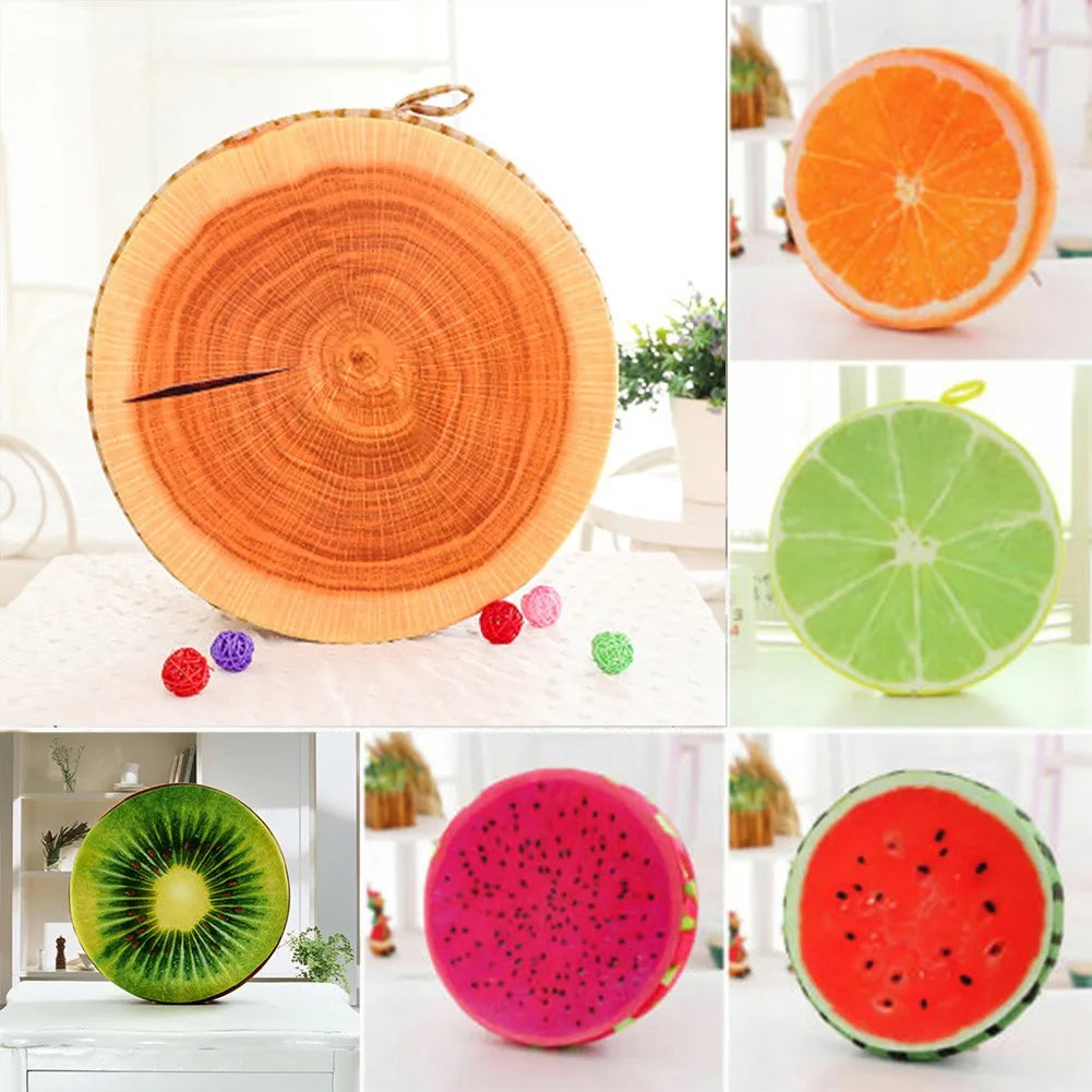 Cartoon Fruits Print Round Bar Chair Cushion Cover Anti-Slip Seat Cushion Slipcover Soft Stool Cushion Covers Slipcover