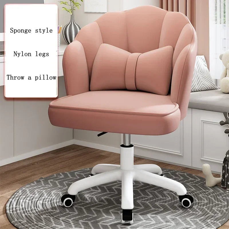 Floor Chair Home Computer Chair Back Bedroom Swivel Chair Comfortable Sedentary Girls Makeup Chair Dormitory Student Seat