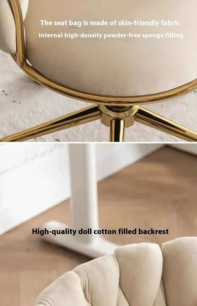 Home Girls Bedroom Makeup Chair, Comfortable for Long Periods of Time Grace Living Room Backrest Lift Swivel Chair JQM Furniture