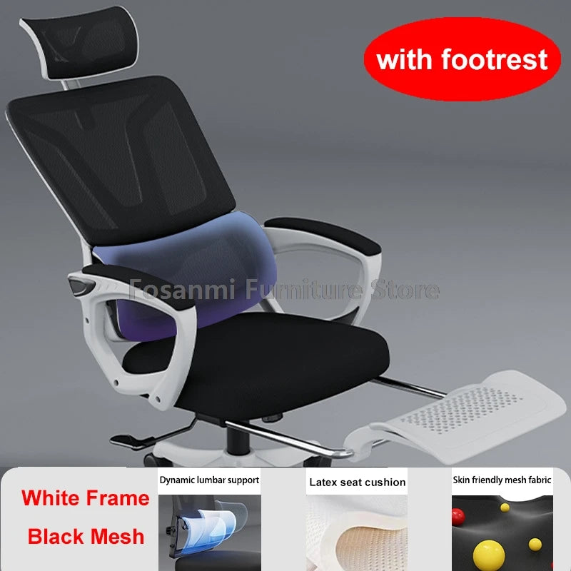 Ergonomic Office Computer Swivel Chair with Lumbar Support Reclining Adjustable Gamer with Comfort Headrest Desk Chairs for Home