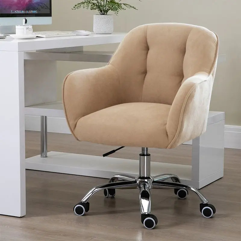 MOMO Scandinavian Simple Small Computer Chair Sedentary Fabric Backrest Chair Study Office Swivel Chair Can Lift Household Chair