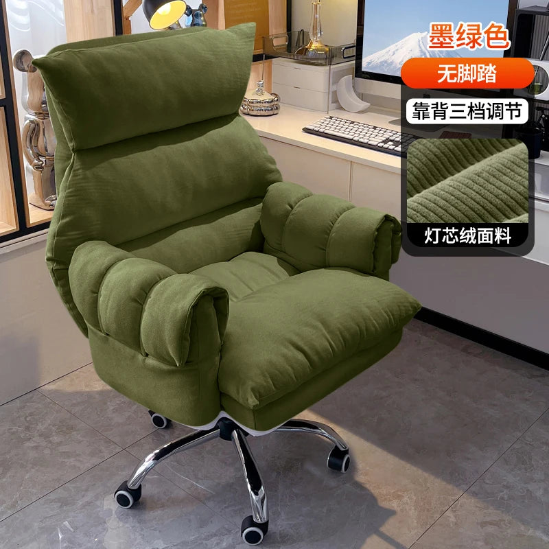 Modern Velour Office Chairs Footrest Adjustable Arm Gaming Recliner Office Chairs Ergonomic Comfy Cadeira Gamer Furniture
