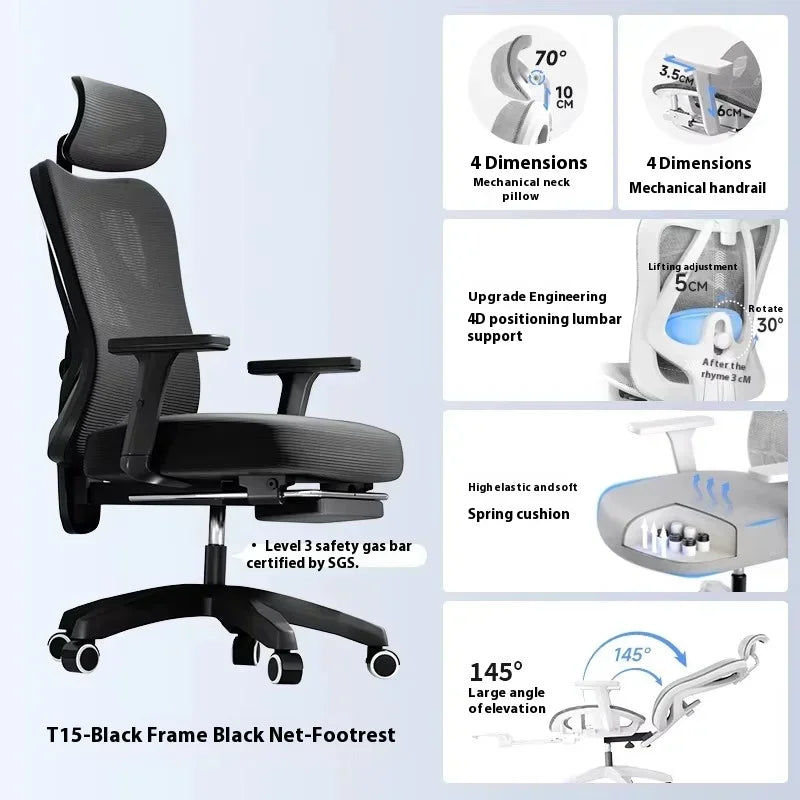 Ergonomic Office Chair Adjustable Mesh Headrest Backrest Relaxing Cushion Chaise Furniture Plaza Aliexpress Spain Boss Chair