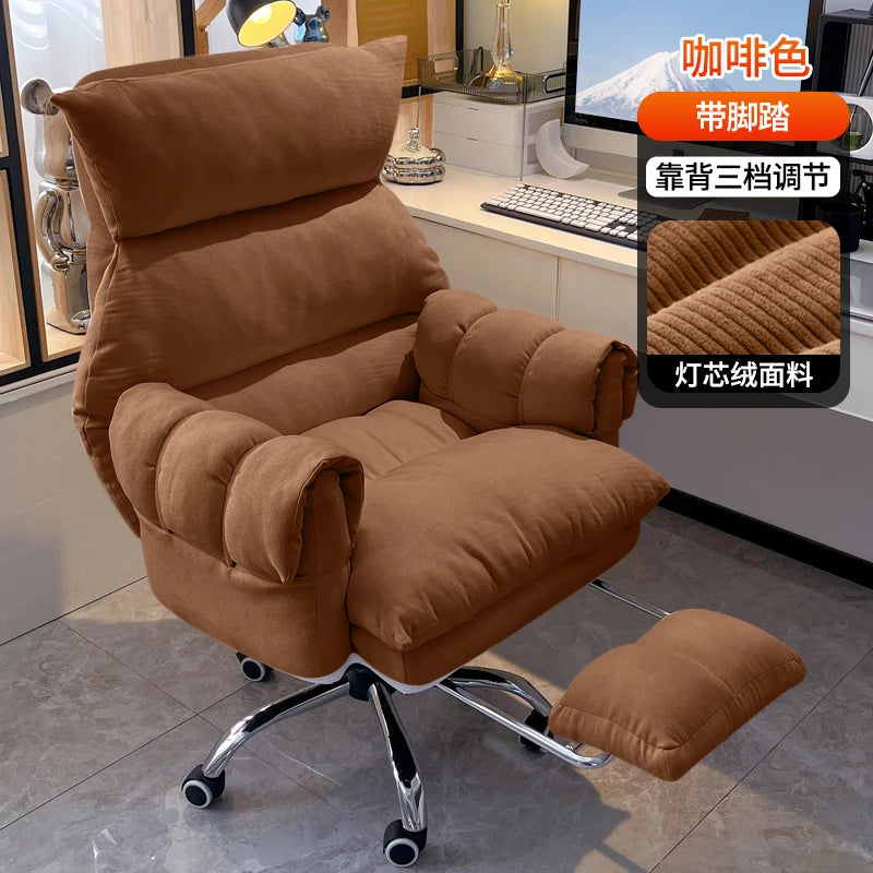 Modern Velour Office Chairs Footrest Adjustable Arm Gaming Recliner Office Chairs Ergonomic Comfy Cadeira Gamer Furniture