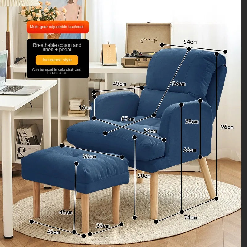 Living Room Lounge Chair Computer Chair Home Study Office Chair Bedroom Armchair Folding Single Person Sofa Chair Vanity