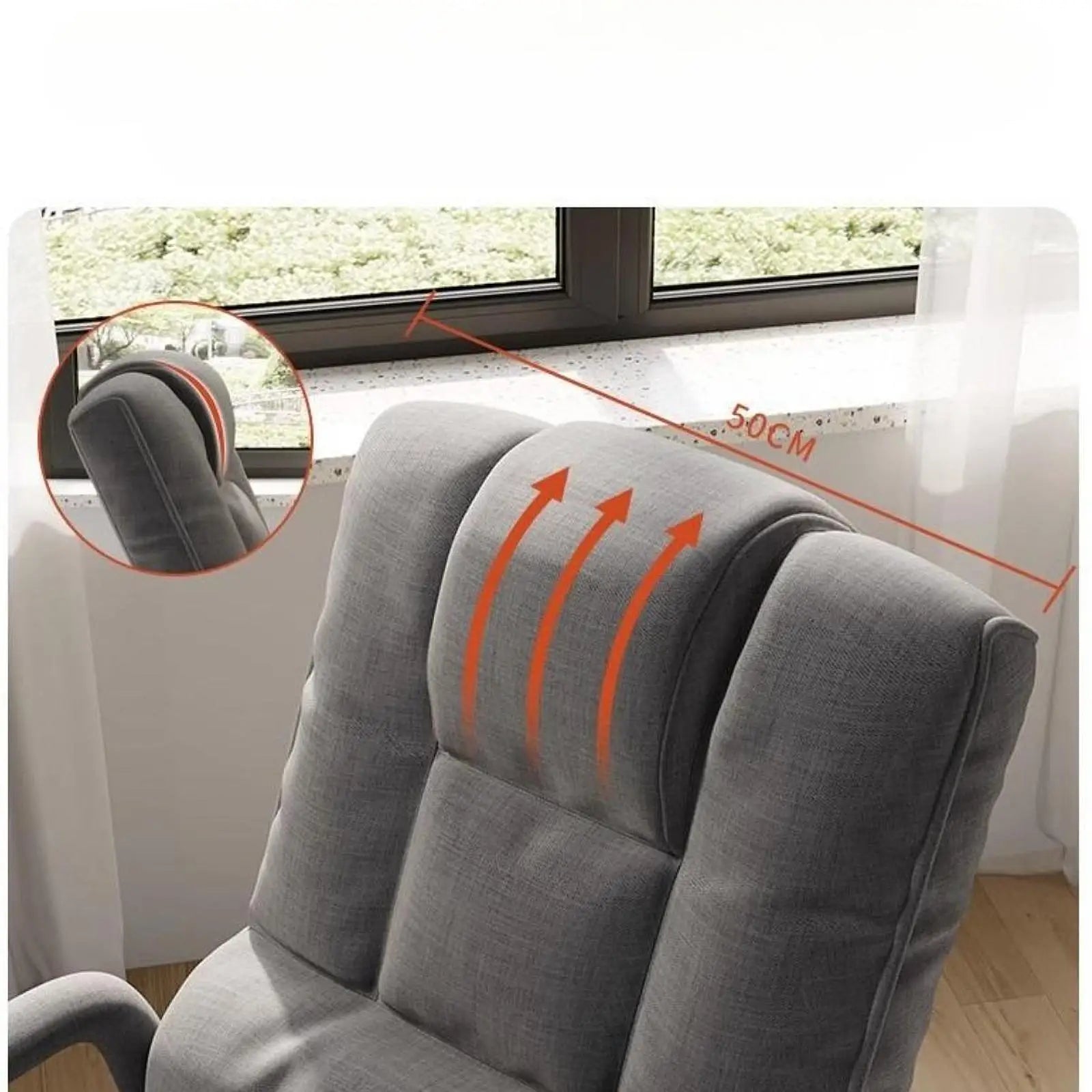 Ergonomic Reclining Chair Padded Cushion Seat High Back Metal Frame Dormitory Thickened Neck Support For Gaming Reading Chair