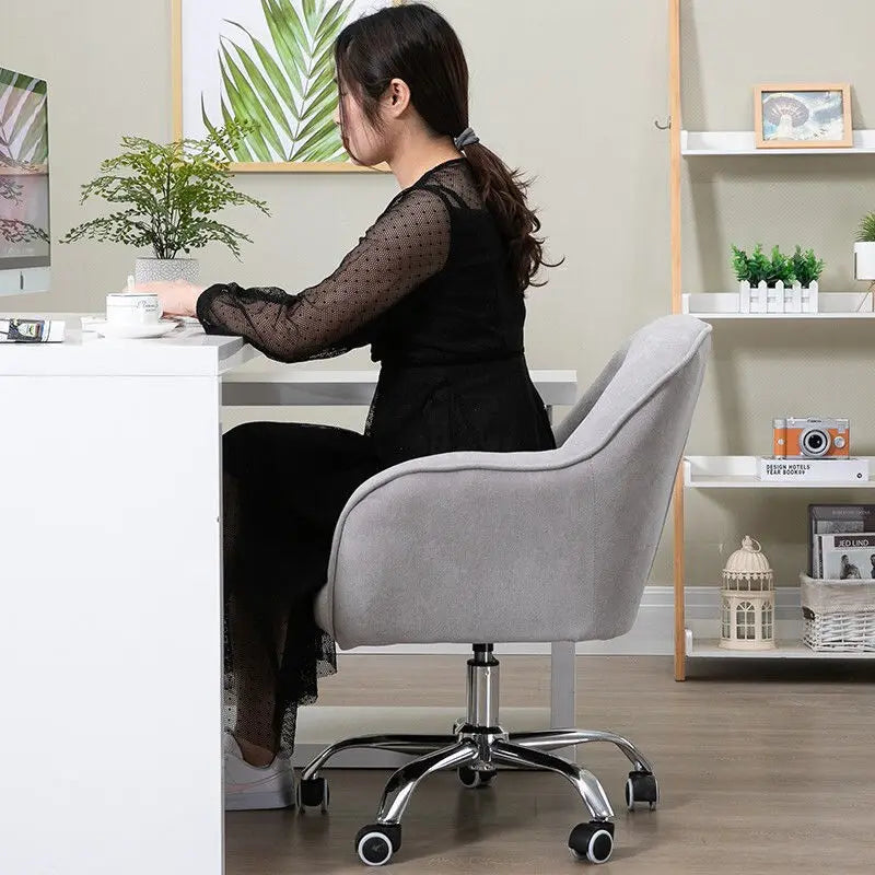 MOMO Scandinavian Simple Small Computer Chair Sedentary Fabric Backrest Chair Study Office Swivel Chair Can Lift Household Chair