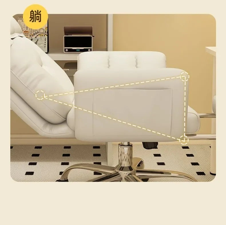 Gaming Chair Soft Comfortable Ergonomic Office Chair 4D Adjustable Armrest Headrest Recliner for Women 160° Lie Flat Boss Chair