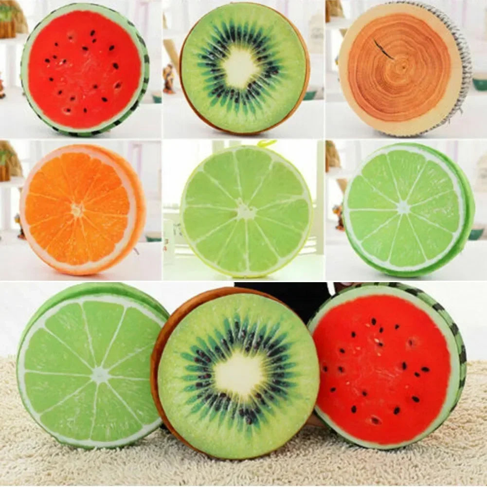 Cartoon Fruits Print Round Bar Chair Cushion Cover Anti-Slip Seat Cushion Slipcover Soft Stool Cushion Covers Slipcover